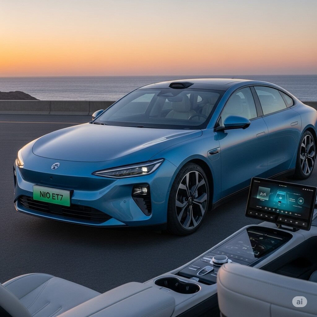 Electric luxury sedan NIO ET7.