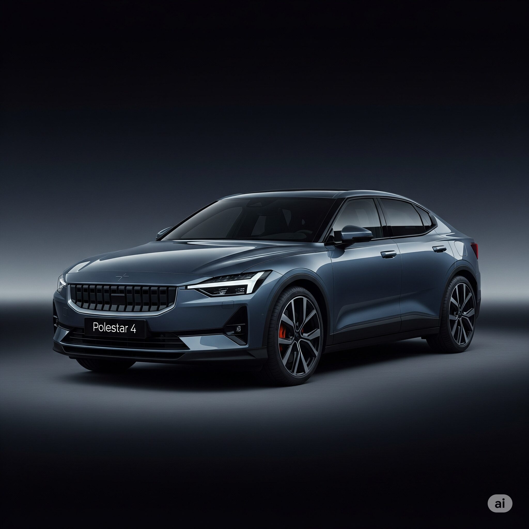 Polestar 4 electric vehicle, a sleek and modern SUV coupé in metallic blue.
