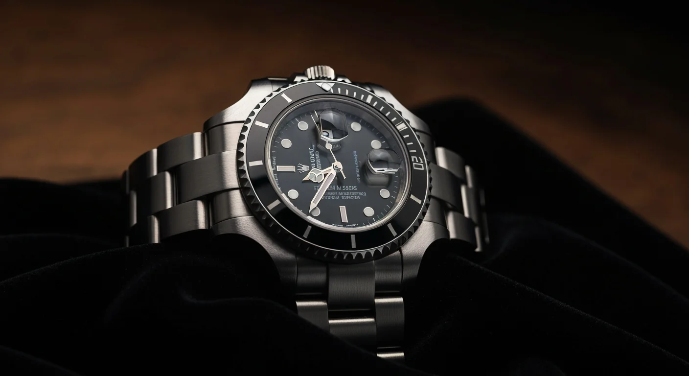 Rolex Submariner watch on dark velvet — luxury watch collateral loan by Borro